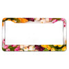Floral Aluminum License Plate Frame with Slim Design