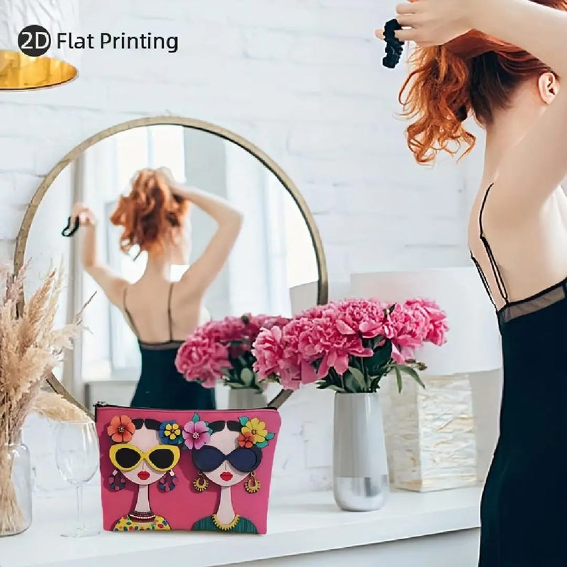 Floral Print Makeup & Travel Pouch