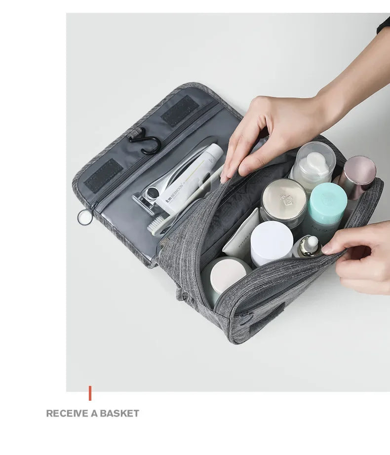 Portable Hanging Travel Toiletry Bag with Waterproof Oxford Fabric