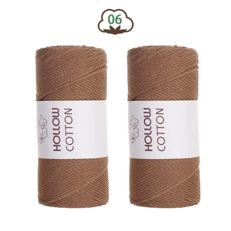 Soft Hollow Cotton Yarn for Knitting and Crochet