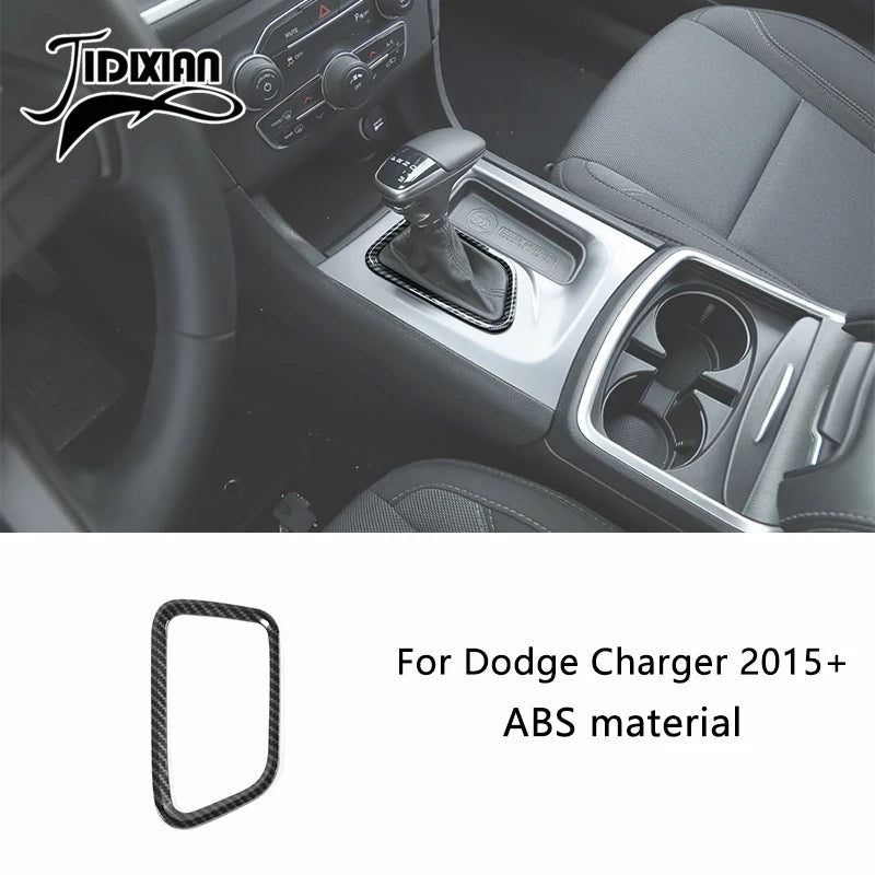 Carbon fiber interior trim kit for Dodge Charger featuring ABS material components.