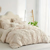 Beige Three-Dimensional Floral Duvet Cover Set
