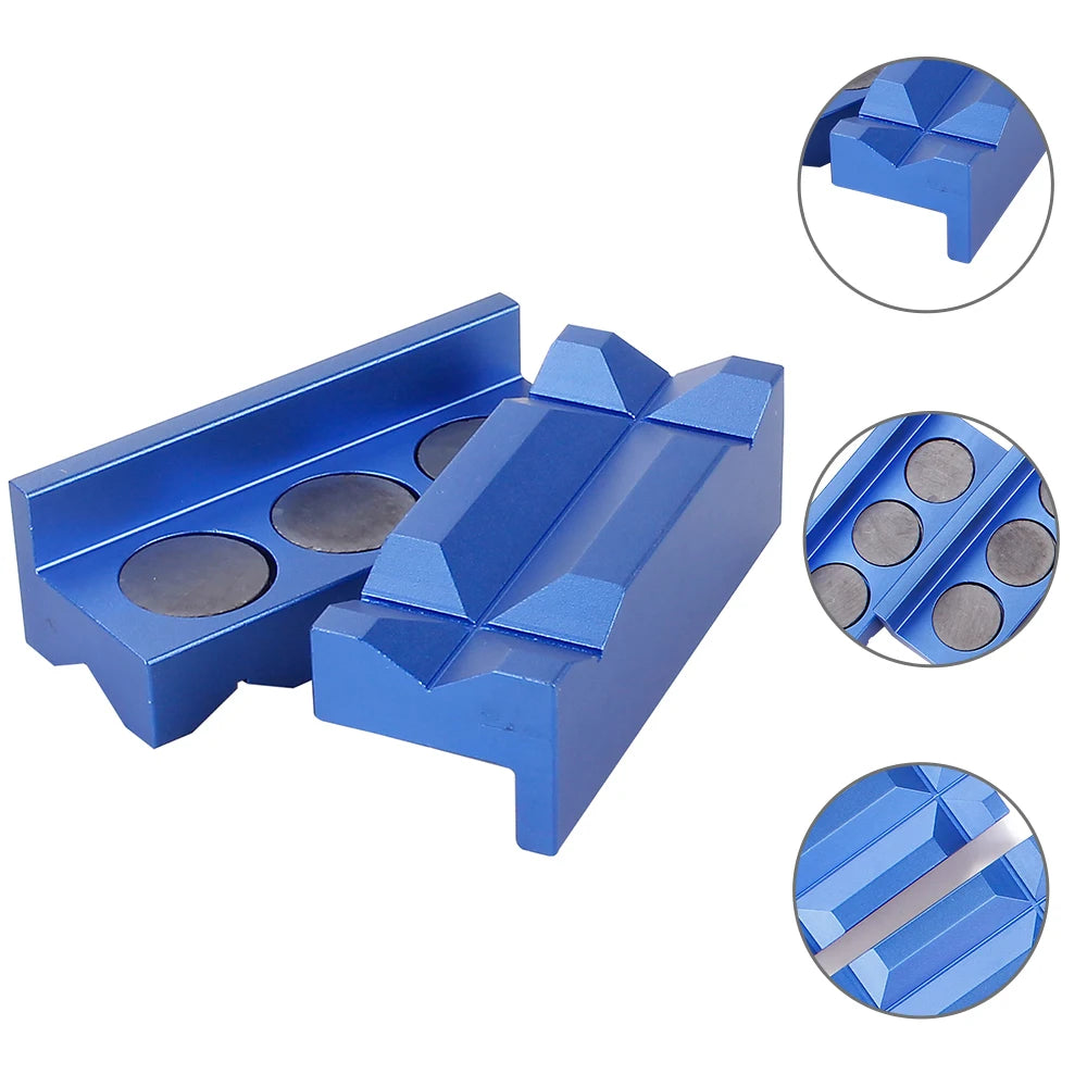 Magnetic Aluminum Vise Jaw Inserts for Machinists