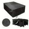 Black waterproof outdoor furniture cover for patio tables and sofas