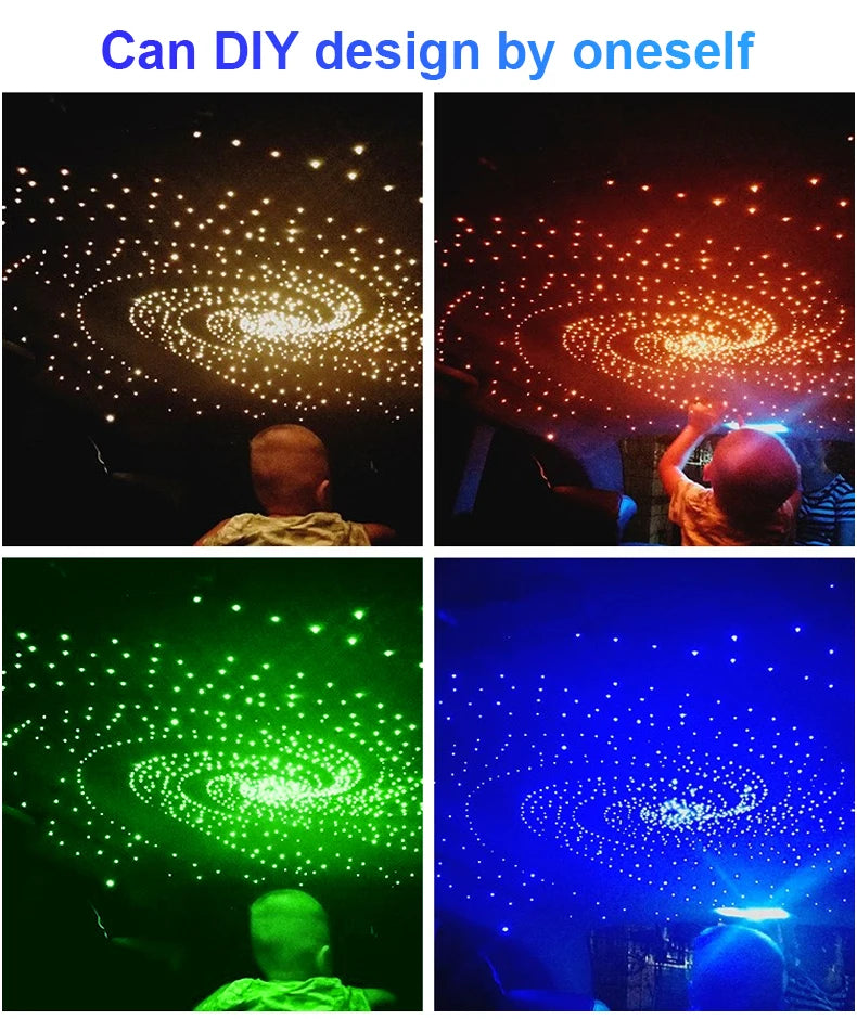 16W Starry Sky Fiber Optic Car Ceiling Light with Music Sync