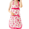 Floral Print Kitchen Apron with Pockets and Adjustable Waist