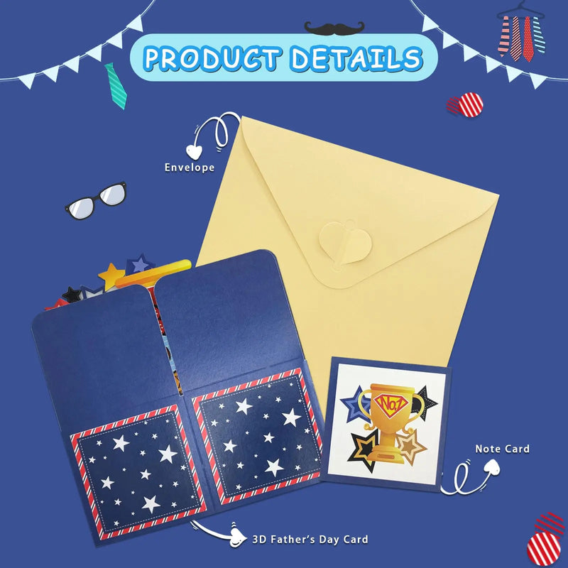 3D Pop-Up Father's Day Card with Envelope
