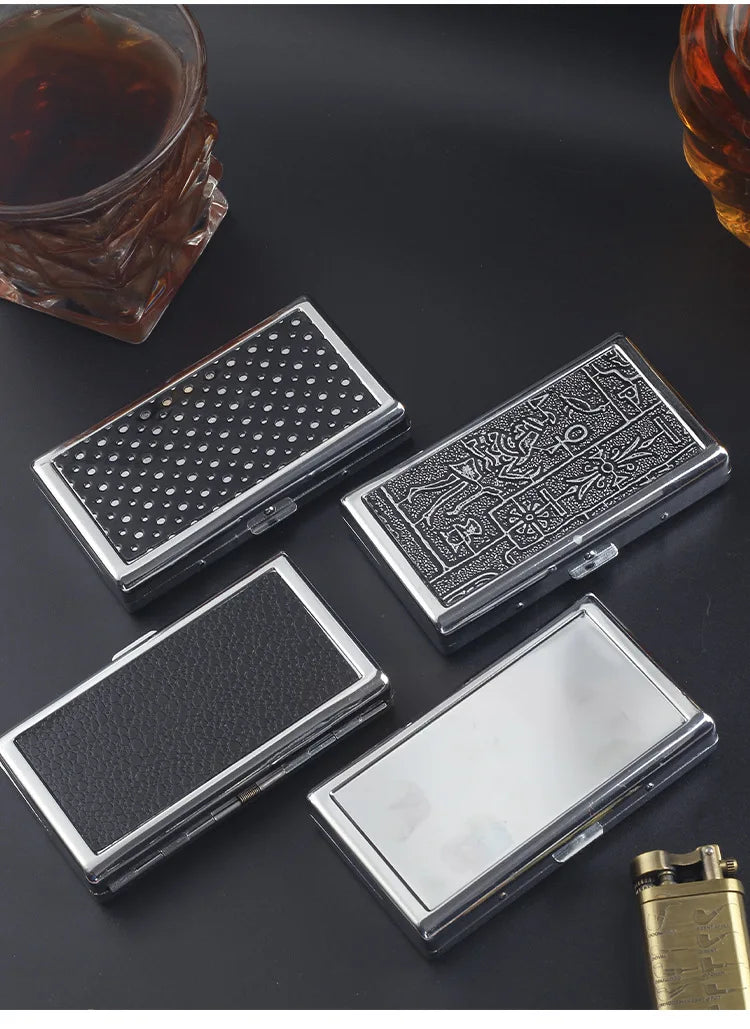 Slim Metal Cigarette Case – Durable & Portable Smoker's Holder