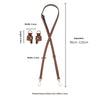 Brown leather shoulder strap with adjustable length and width for mini bags