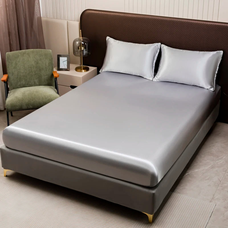 Luxury Satin Bedding Set with Fitted Sheet and Pillowcases
