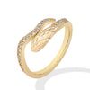 Snake-Design Moissanite Ring in Sterling Silver