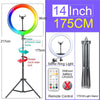 Adjustable ring light with tripod and phone holder for streaming and video calls