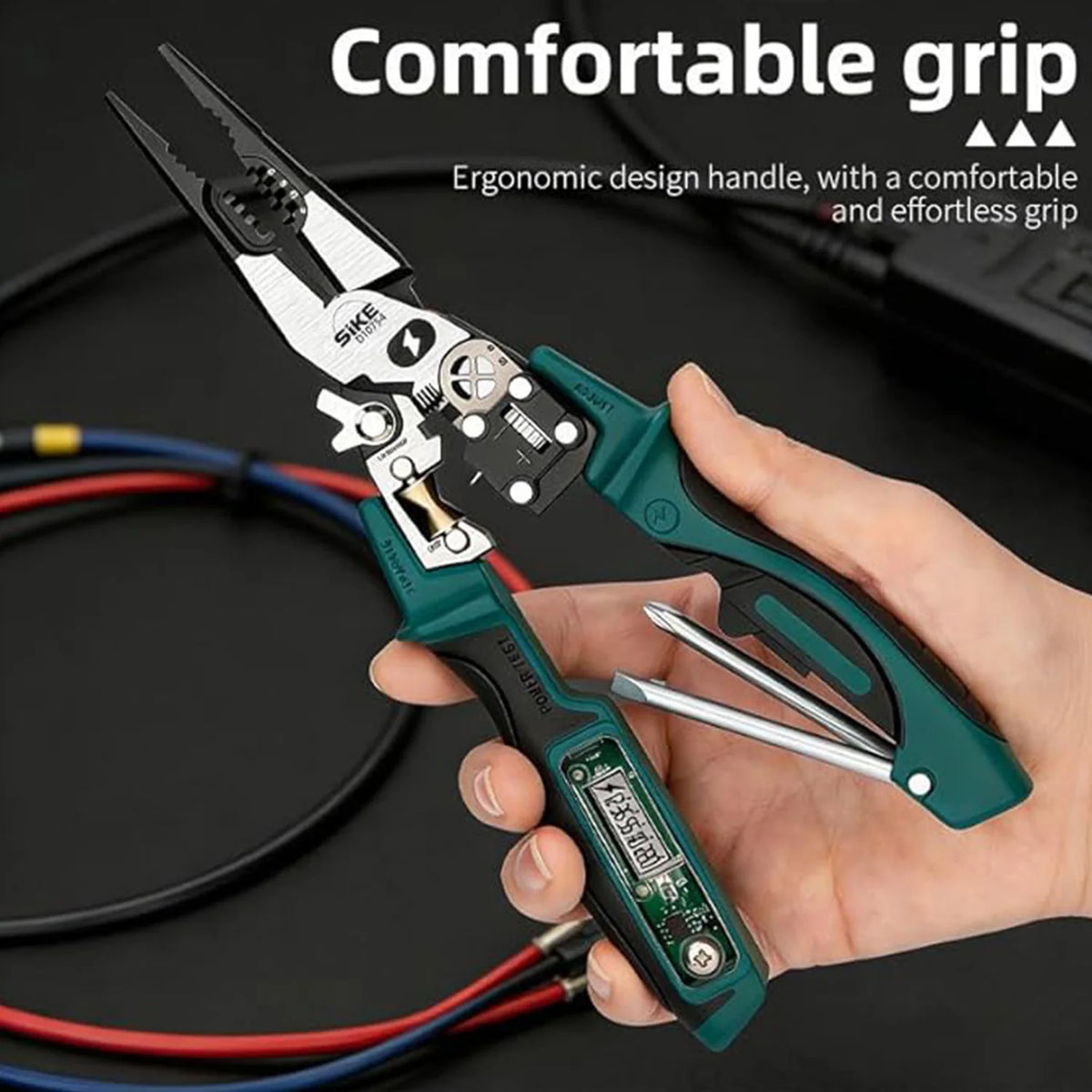 Multifunctional Wire Stripping Pliers with Digital Voltage Tester