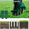 Adjustable lawn aerator shoes with heavy-duty spikes penetrating soil for environmental conservation