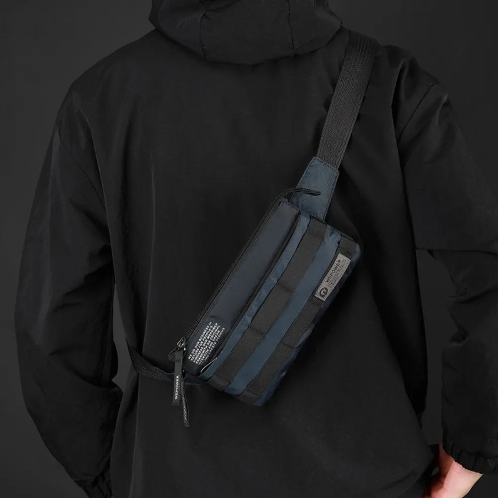Vintage Style Crossbody Chest Bag for Men – Compact Nylon Shoulder Pack