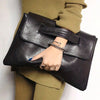 Retro-Style PU Leather Clutch with Wrist Strap