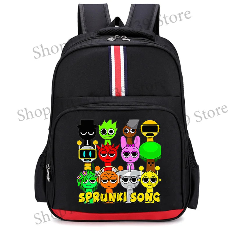Sprunki Cartoon Backpack – Large Capacity Rucksack for Teens and Adults
