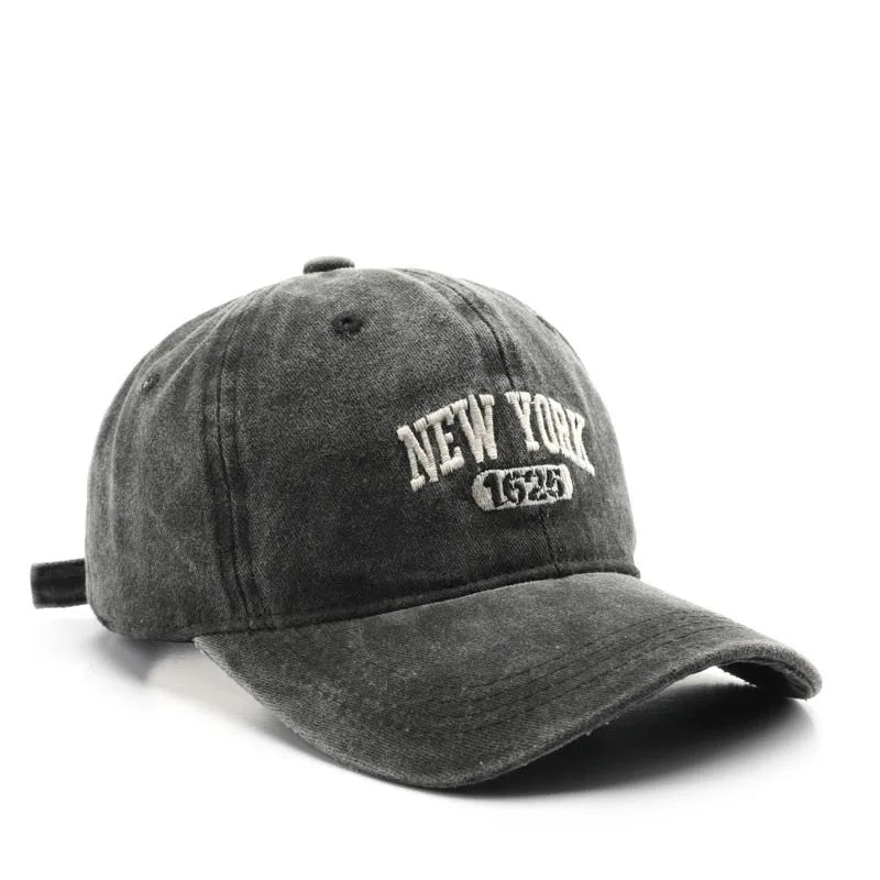 Vintage Washed New York Embroidery Snapback Hat