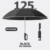 Auto Reverse-Folding Umbrella with Reflective Stripe & Carabiner Handle