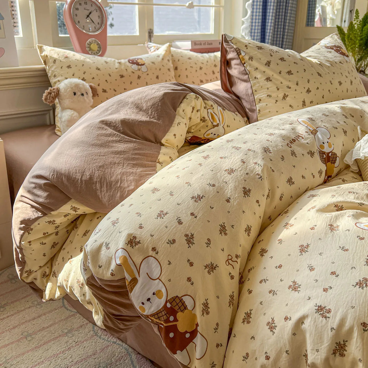 Washed Microfiber Duvet Cover Set with Pillowcases