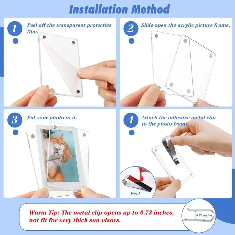 Magnetic Car Sun Visor Photo Frame