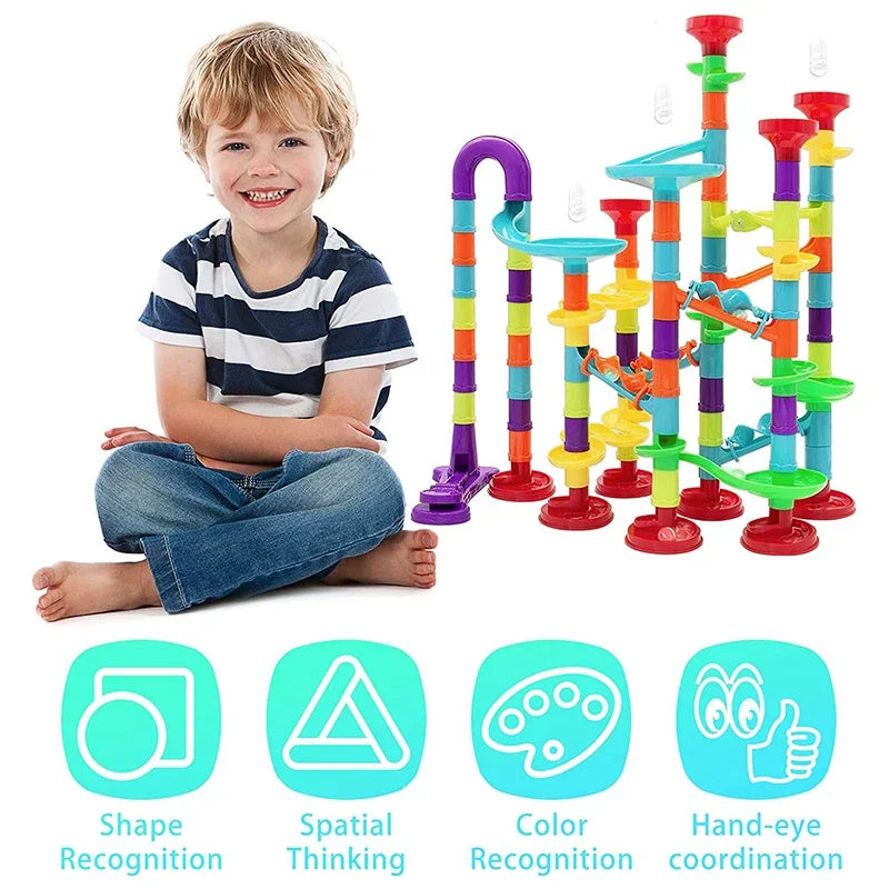 DIY Marble Run Building Blocks Set