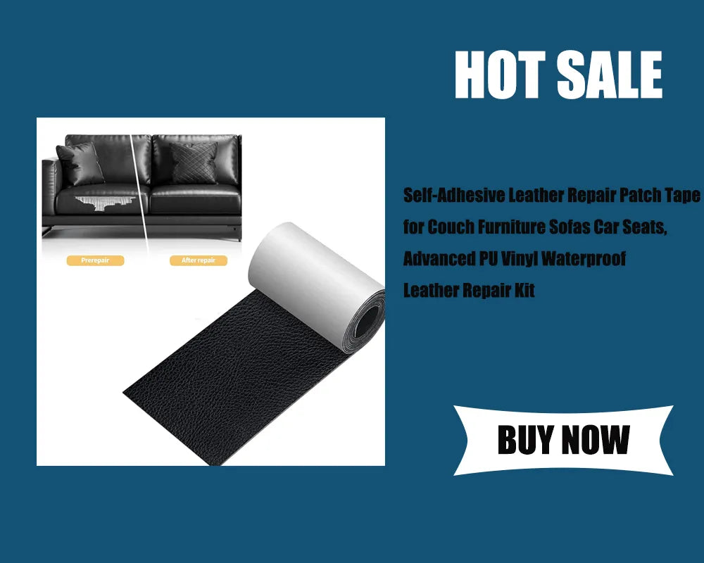 Self-Adhesive Leather Repair Tape for Sofas, Car Seats & More