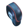 Black carbon fiber gear shift knob cover with red stitching