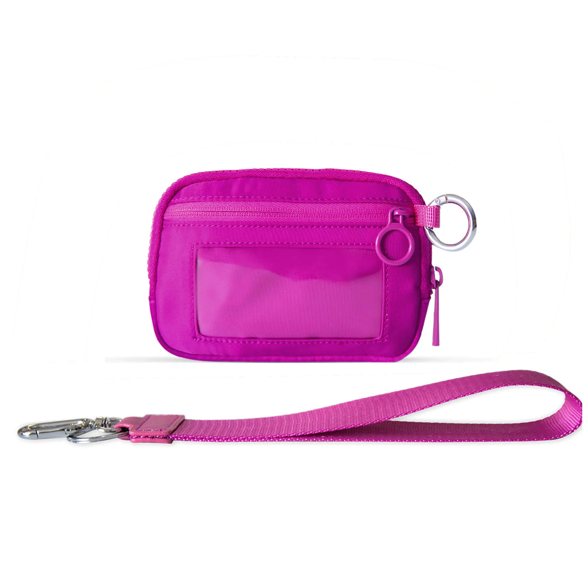 Checkered Card Case Wallet with Detachable Keychain and ID Window