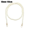 A strand of white pearls measuring 10mm to 110cm, used as an elegant chain strap for bags.