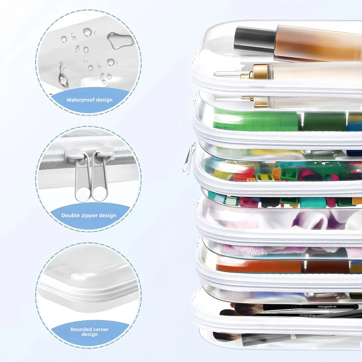Foldable PET Storage Box with Zipper Closure