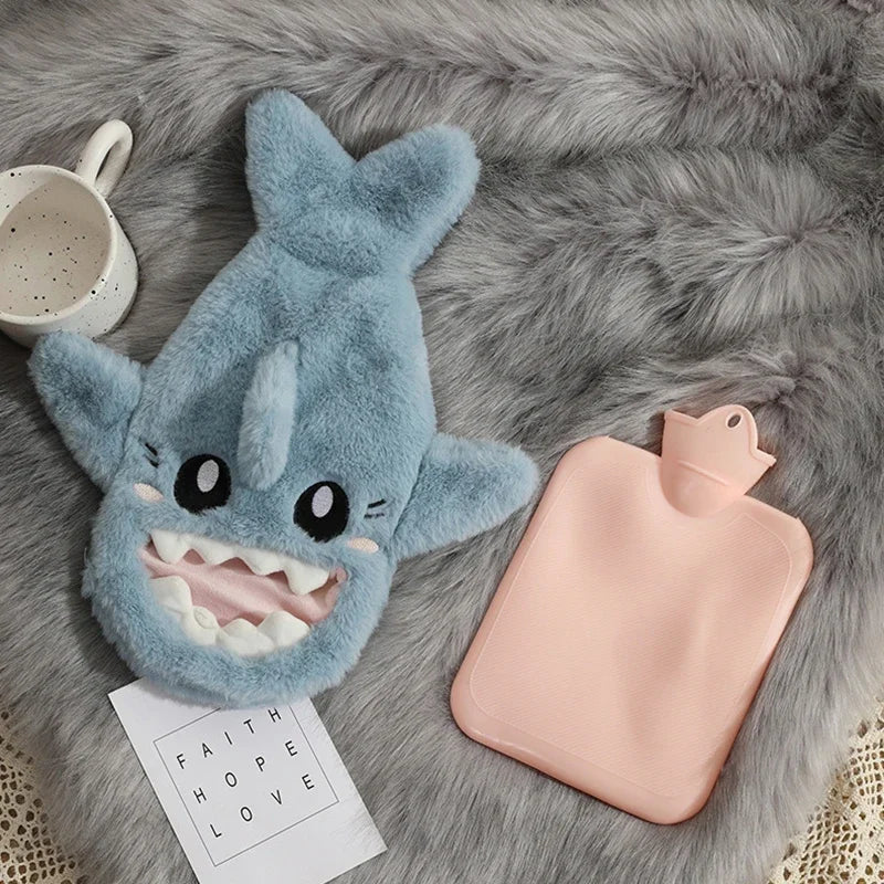 Plush Shark Hot Water Bottle with Detachable Cover