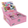 A pink box containing a pack of My Little Pony Friendship Eternal Radiant Moon Gilded cards.