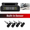 Black built-in sensor tire pressure monitoring device with four external sensors for vehicle monitoring
