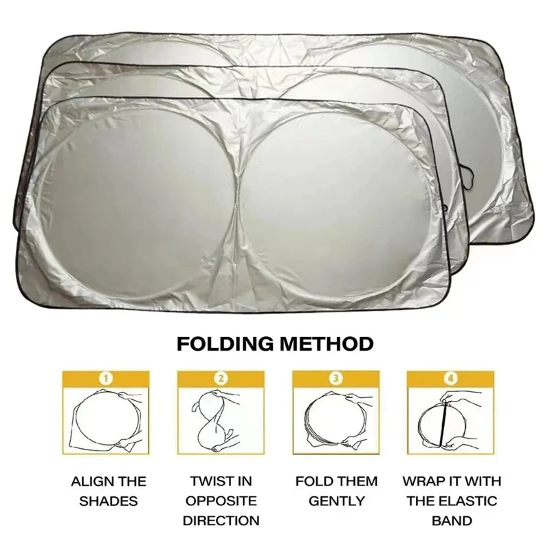 Folding Car Windshield Sun Shade with Storage Bag
