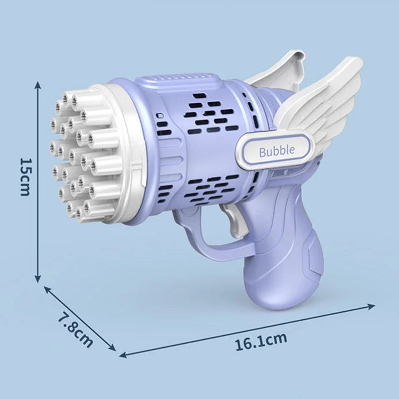 Rocket Bubble Gun with Lights - 32 Holes Automatic Blower for Kids