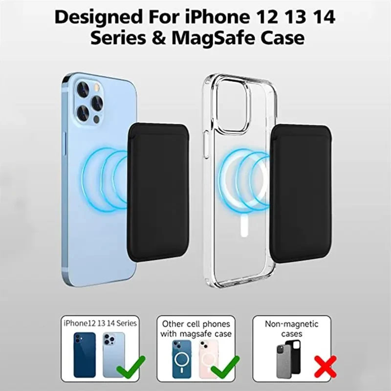 Leather Magnetic Card Holder Phone Case with MagSafe Compatibility