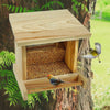 Rustic Wooden Bird Feeder with Clear Viewing Window