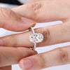 4.5ct Oval Moissanite Engagement Ring with Hidden Halo