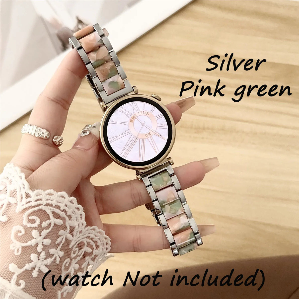 Colorful Resin & Metal Watch Band Strap