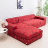 Printed L-Shape Sofa Cover with Elastic Edge