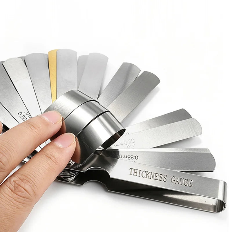 Stainless Steel Feeler Gauge Set with Metric and SAE Markings