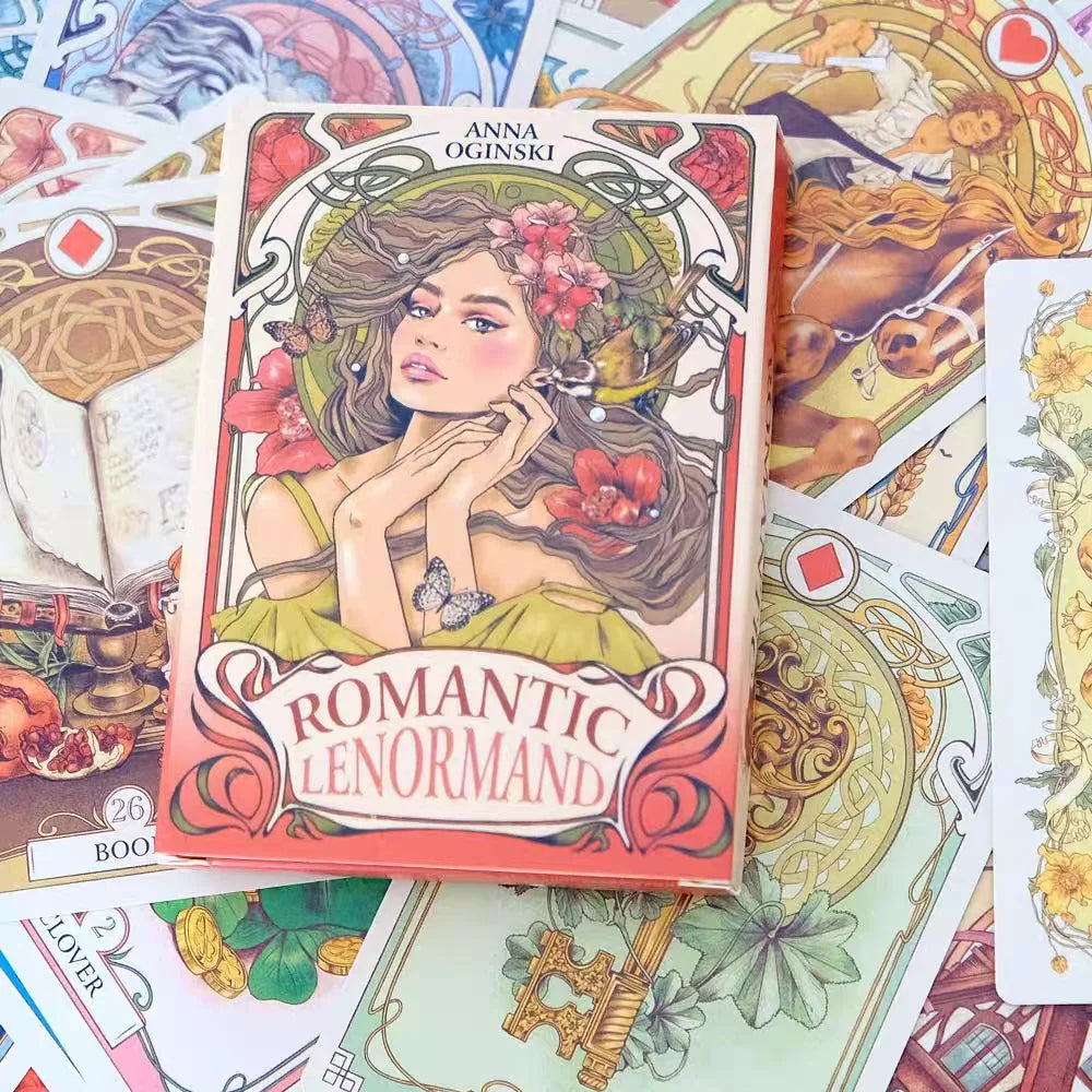 Romantic Lenormand Oracle Card Deck – Art Nouveau Floral Design