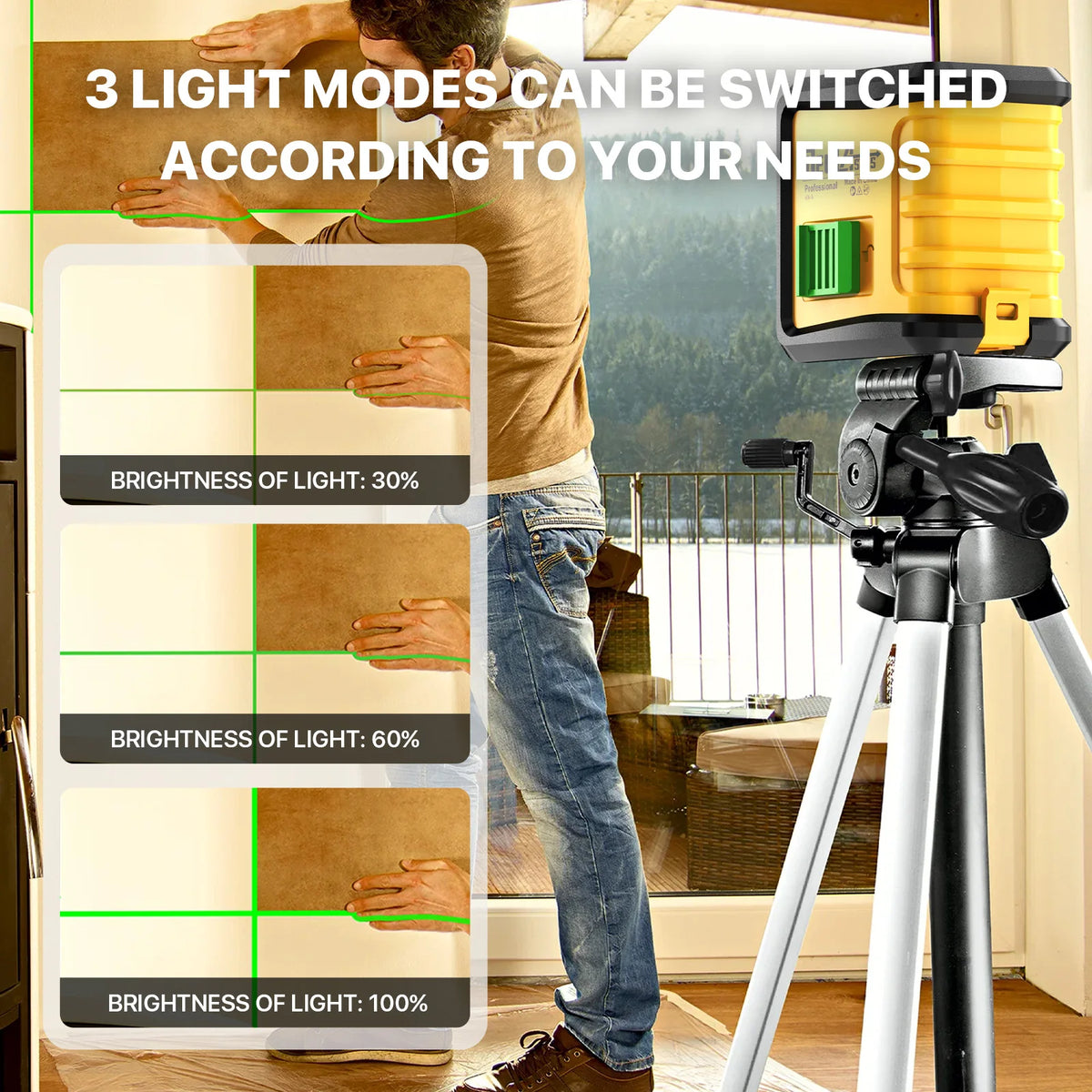 Self-Leveling Green Cross Line Laser Level with Magnetic Bracket
