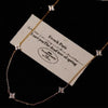 Dainty Lucky Leaf Necklace with White CZ Flowers