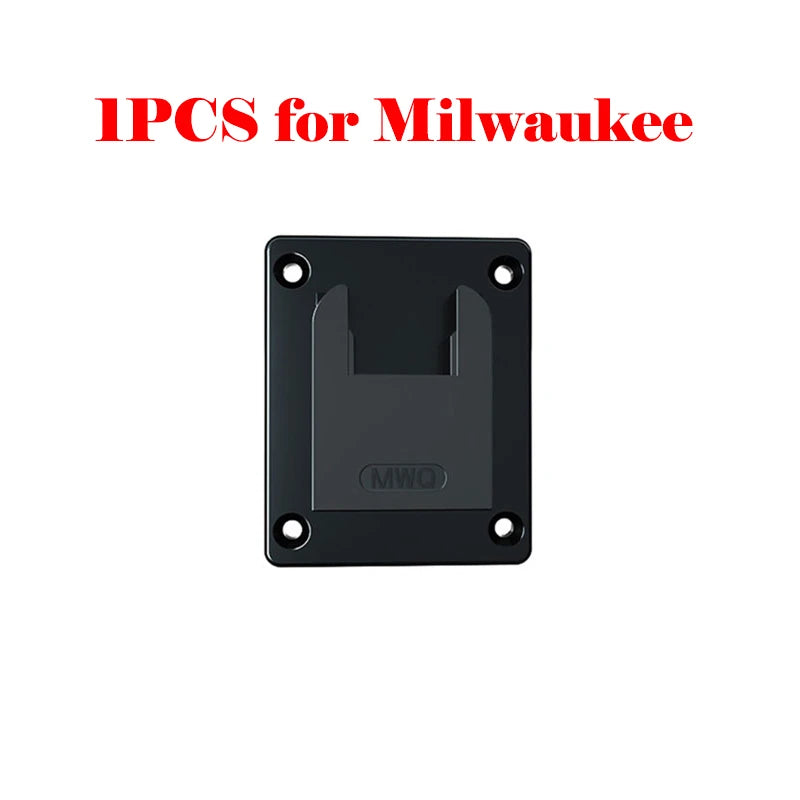 Black wall-mount battery holder for 18V power tools