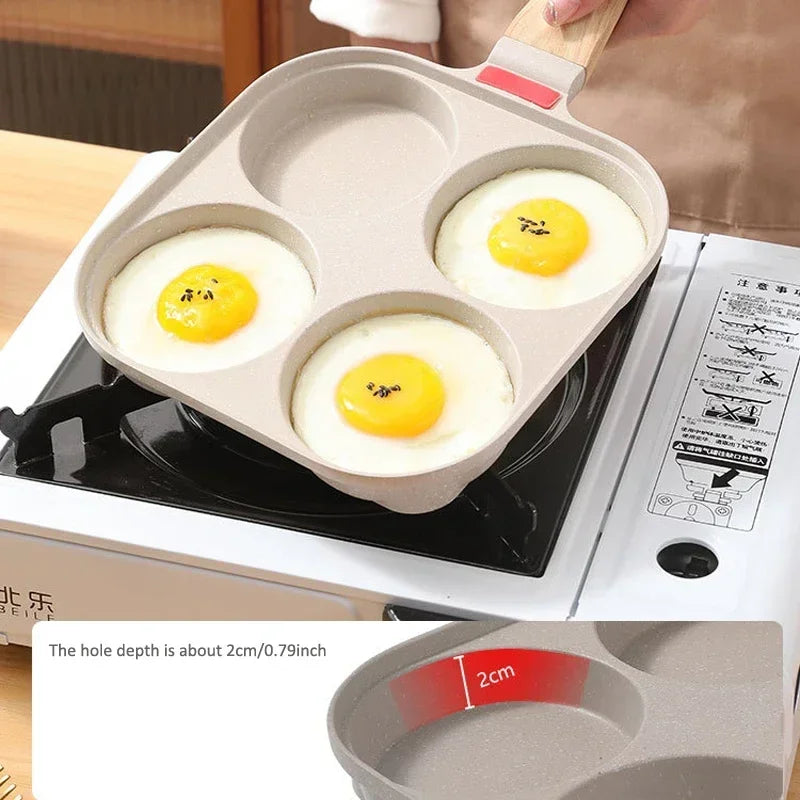 4-Hole Nonstick Omelet Pan with Lid