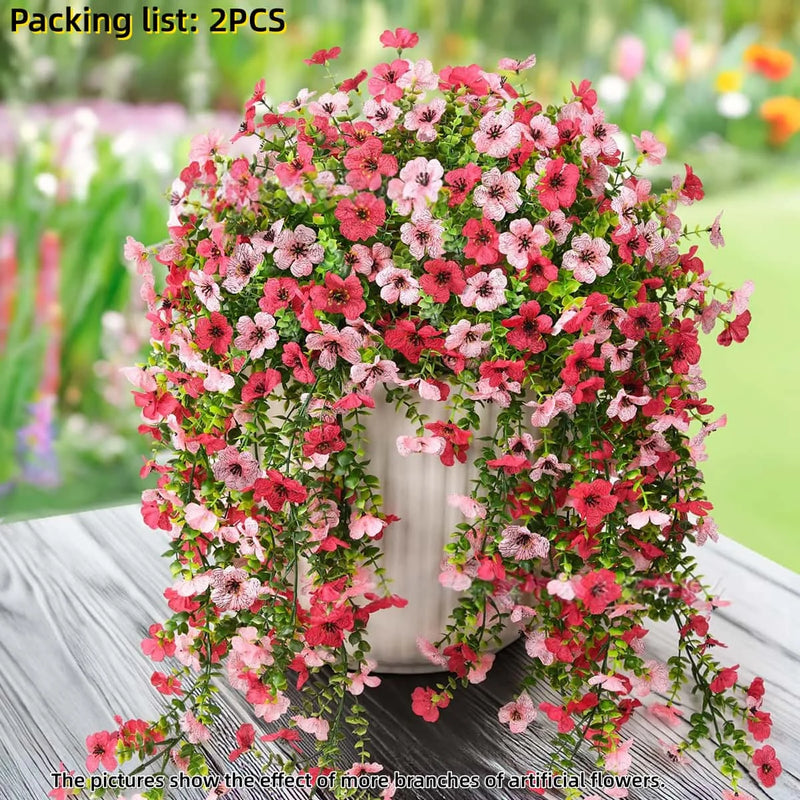 UV-Resistant Hanging Artificial Flowers – Silk-Like Outdoor Decor (Mixed Colors)
