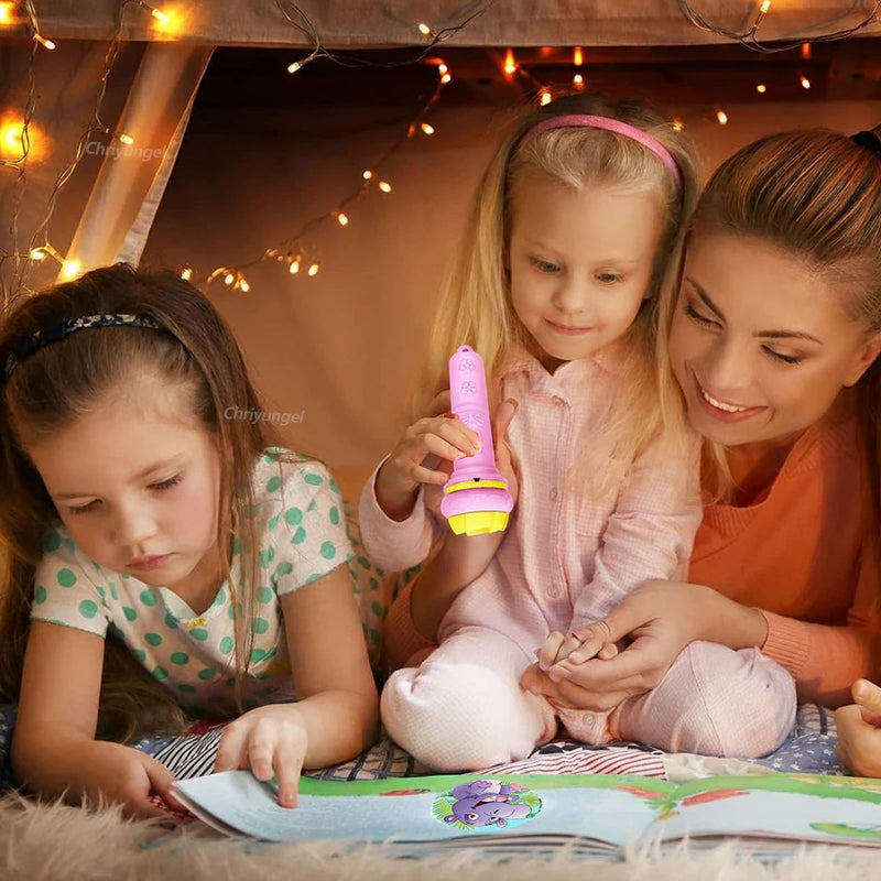 Cartoon Projector Flashlight with 80 Bedtime Patterns