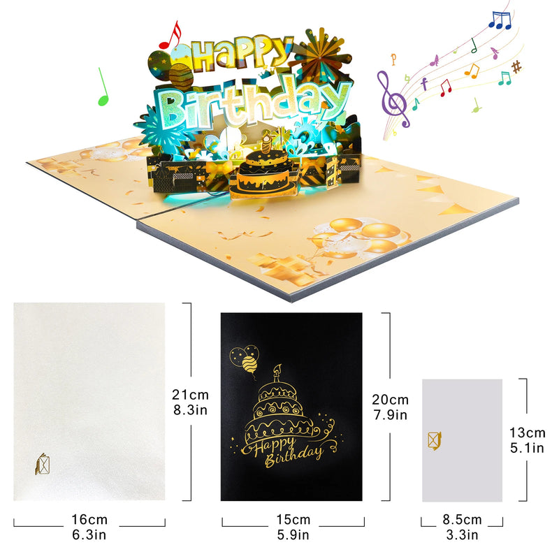 Musical 3D Pop-Up Birthday Card